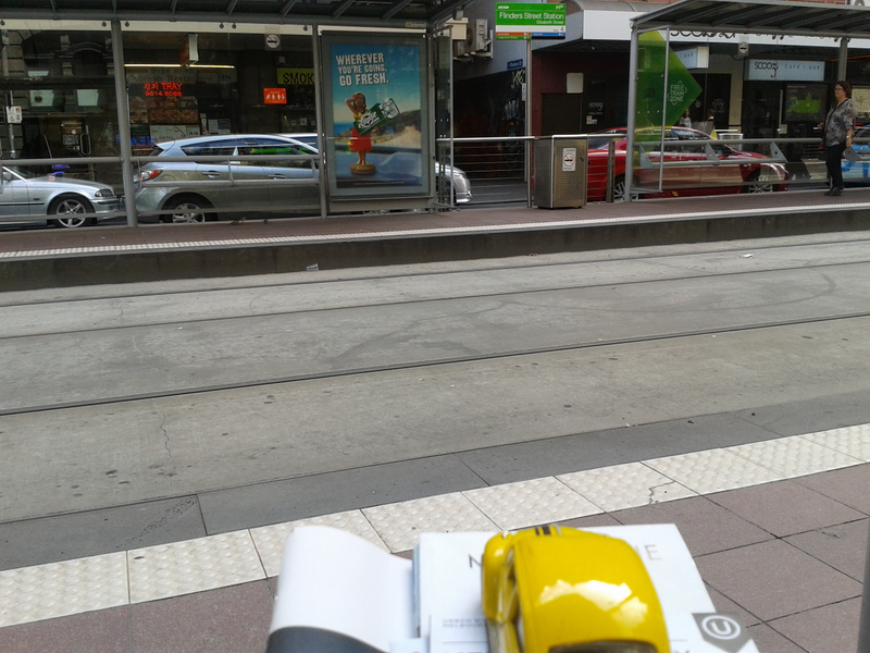 waiting for another tram.